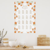 Poster Plan de table de mariage Rose Orange (Cuisine)