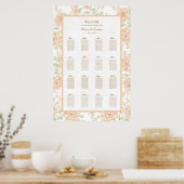 Poster Plan de table de mariage Rose pêche (Cuisine)
