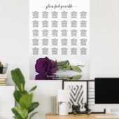 Poster Plan de table de mariage Rose Pourpre Prune 30 tab (Bureau à domicile)