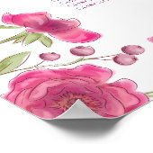 Poster Plan de table de mariage rose rose vif (Coin)
