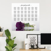 Poster Plan de table de mariage Rose Violet prune 28 (Bureau à domicile)