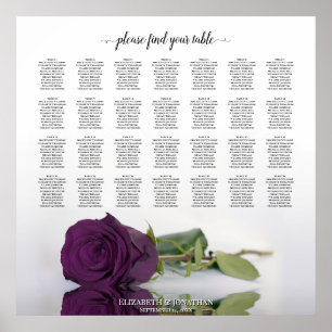 Poster Plan de table de mariage Rose Violet prune 28
