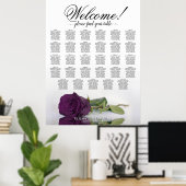 Poster Plan de table de mariage Rose Violet Prune 29 (Bureau à domicile)