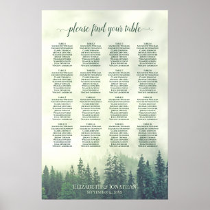 Poster Plan de table de mariage rustique de 16 tables dan