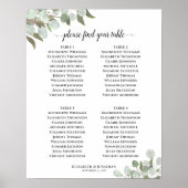 Poster Plan de table de mariage rustique eucalyptus 4 tab (Devant)