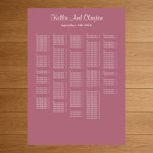 Poster Plan de table de mariage simple bordeaux 250