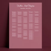 Poster Plan de table de mariage simple bordeaux 250