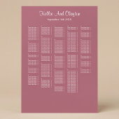 Poster Plan de table de mariage simple bordeaux 250