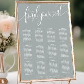 Poster Plan de table de mariage simple Dusty Sage