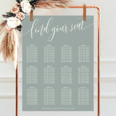 Poster Plan de table de mariage simple Dusty Sage