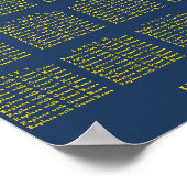 Poster Plan de table de mariage simple en bleu marine et (Coin)