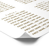 Poster Plan de table de mariage simple en or (Coin)