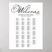 Poster Plan de table de mariage simple et élégant par ord (Devant)