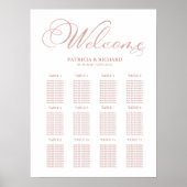 Poster Plan de table de mariage simple et élégant pour 12 (Devant)