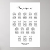 Poster Plan de table de mariage simple et élégant pour 17 (Devant)