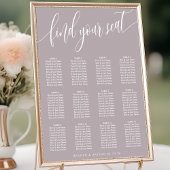 Poster Plan de table de mariage simple lavande poussiéreu