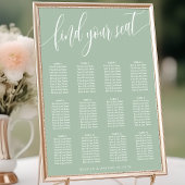 Poster Plan de table de mariage simple Menthe poussiéreus