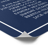 Poster Plan de table de mariage simple monogramme bleu ma (Coin)