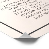 Poster Plan de table de mariage simple monogramme rose pâ (Coin)