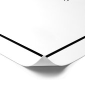 Poster Plan de table de mariage simple noir et blanc (Coin)