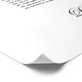 Poster Plan de table de mariage simple noir et blanc pour (Coin)