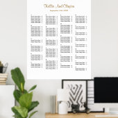 Poster Plan de table de mariage simple pour 130 personnes (Bureau à domicile)