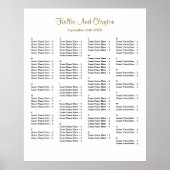 Poster Plan de table de mariage simple pour 130 personnes (Devant)