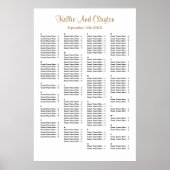 Poster Plan de table de mariage simple pour 160 personnes (Devant)