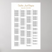Poster Plan de table de mariage simple pour 200 personnes (Devant)