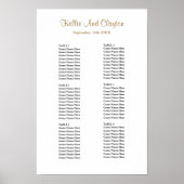 Poster Plan de table de mariage simple pour 60 personnes (Devant)