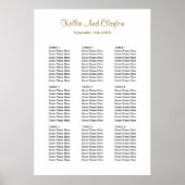 Poster Plan de table de mariage simple pour 90 personnes (Devant)