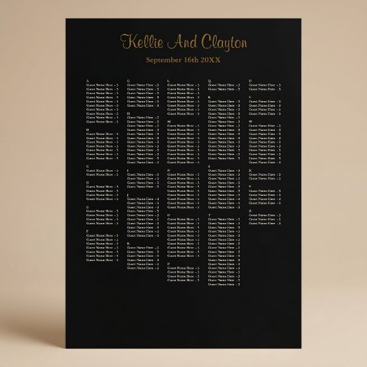 Poster Plan de table de mariage simple pour plus de 250 i