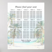 Poster Plan de table de mariage sur la plage tropicale 15 (Devant)