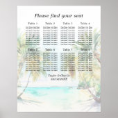 Poster Plan de table de mariage sur la plage tropicale 8  (Devant)