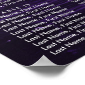 Poster Plan de table de mariage Tournesol Violet 16 (Coin)