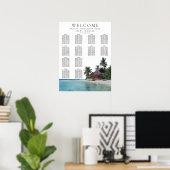 Poster Plan de table de mariage tropical à l'aquarelle su (Bureau à domicile)