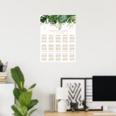 Poster Plan de table de mariage tropical élégant moderne  (Bureau à domicile)