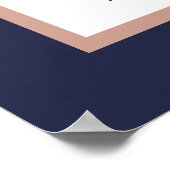 Poster Plan de table de mariage tropical Navy Rose Gold P (Coin)