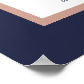 Poster Plan de table de mariage tropical Navy Rose Gold P (Coin)