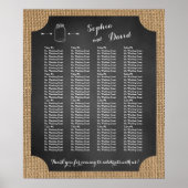 Poster Plan de table de mariage unique en pot de maçon ru (Devant)