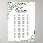 Poster Plan de table de mariage végétal par ordre alphabé (Devant)