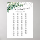 Poster Plan de table de mariage végétal par ordre alphabé (Devant)