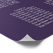 Poster Plan de table de mariage violet avec guirlandes lu (Coin)