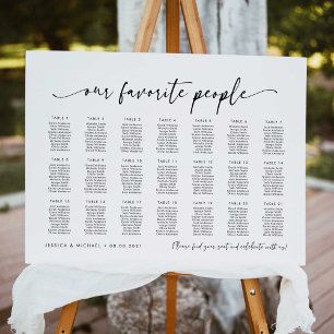 Poster Plan de table de nos personnes préférées pour 21 t