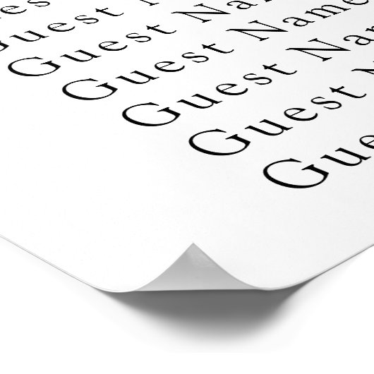 Poster Plan de table de Prosecco pour la fête de mariage (Coin)