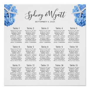 Poster Plan de table de réception de mariage au jardin ma