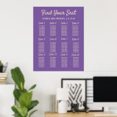 Poster Plan de table de réception de mariage violet (Bureau à domicile)