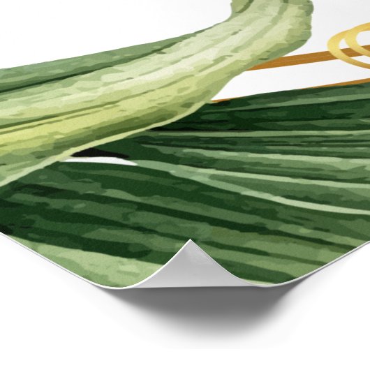 Poster Plan de table des Feuilles de verdure botanique Pl (Coin)