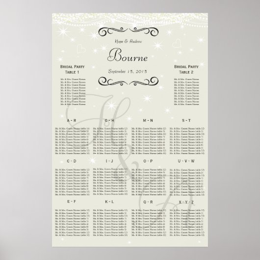 Poster Plan de table des invités pour un événement spécia (Devant)