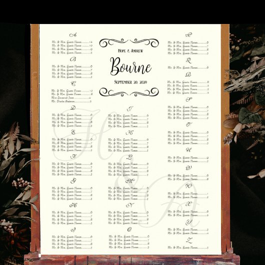 Poster Plan de table des invités pour un événement spécia